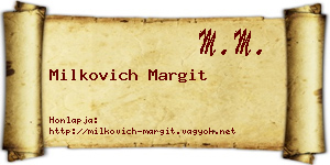 Milkovich Margit névjegykártya