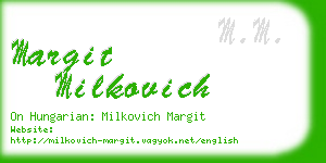 margit milkovich business card